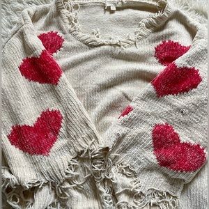 Heart Patched Pullover Sweater